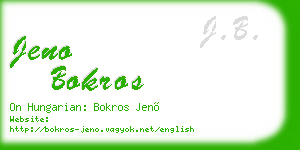 jeno bokros business card