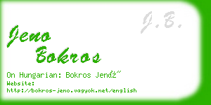 jeno bokros business card